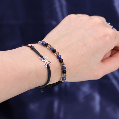 Zodiac Crystal Candle with Gemstone Bracelet – Scorpio | Obsidian & Dark Coffee