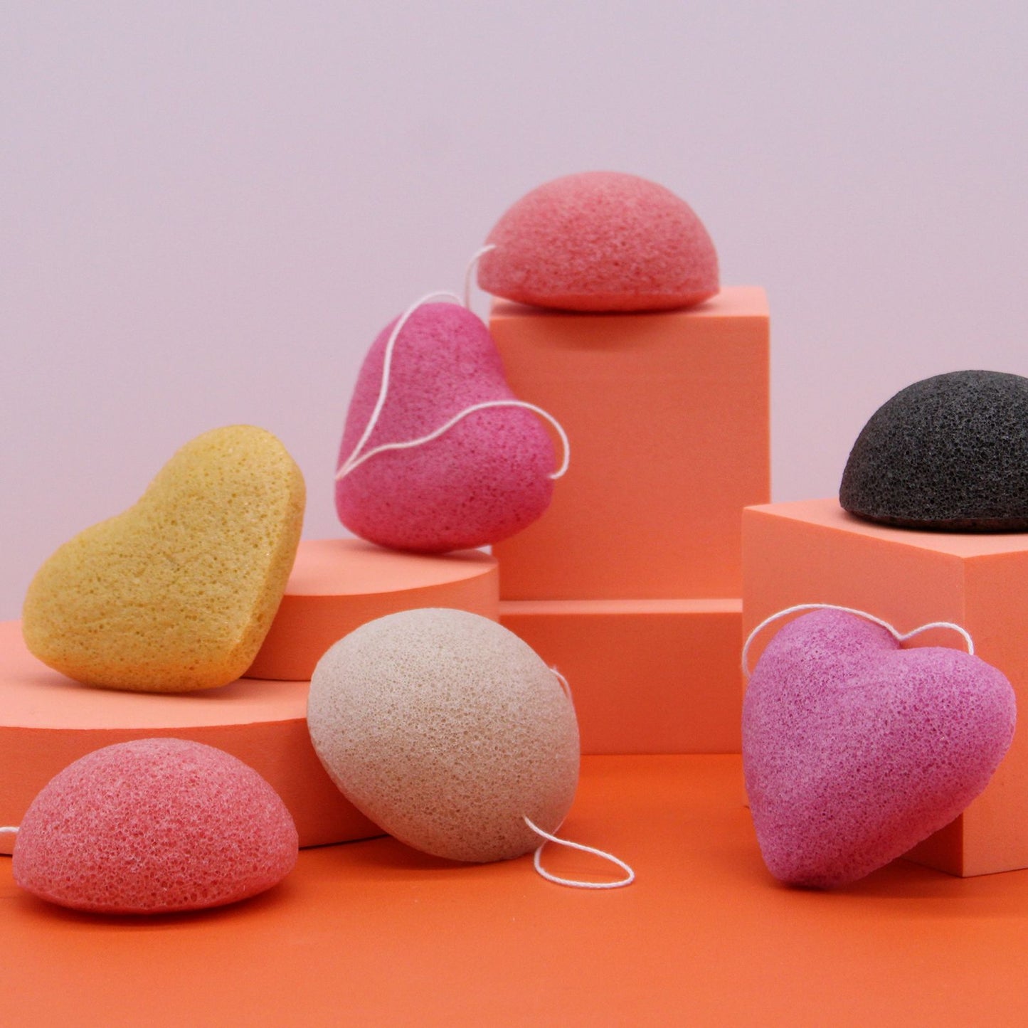 Lavender Konjac Heart Sponge – 100% Natural Facial & Body Cleansing Sponge