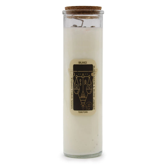 Magic Spell Candle – Balance | Black Agate, White Jasper & Ylang Ylang