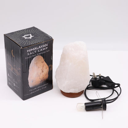 Crystal Rock Himalayan Salt Lamp with Wooden Base – 2–3kg