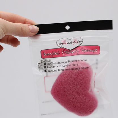 Lavender Konjac Heart Sponge – 100% Natural Facial & Body Cleansing Sponge
