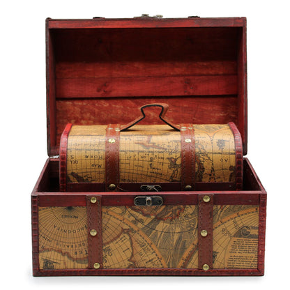 Old Map Vintage Chest Box – Set of 3