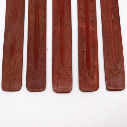 Carved Mango Wood incense Burner 10"