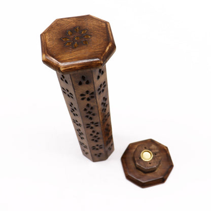 Incense Gift Set | Mango Wood Hexagonal Burner & 5x Nag Champa Sticks