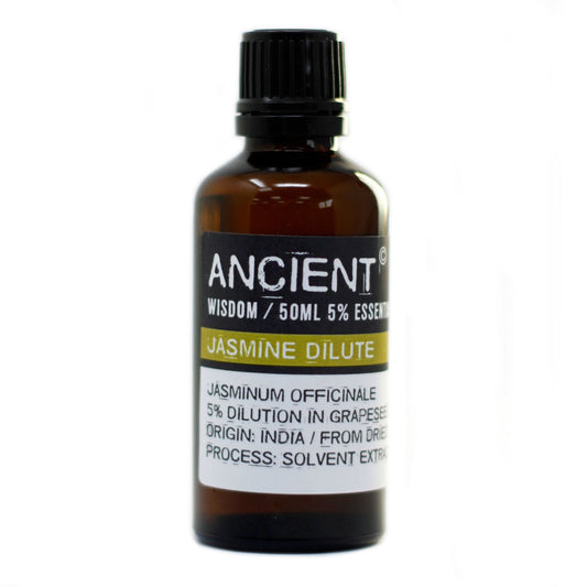 50ml Jasmine Essential Oil (Dilute) – Jasminum Officinale | 5% in Grapeseed Oil | India