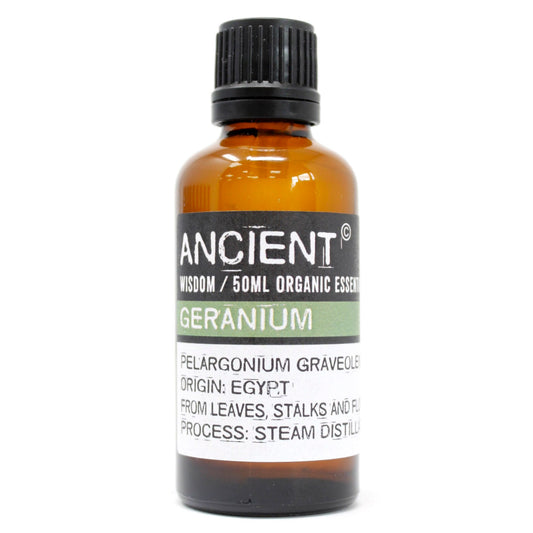 50ml Geranium Organic Essential Oil – Pelargonium Graveolens | Steam Distilled Egypt