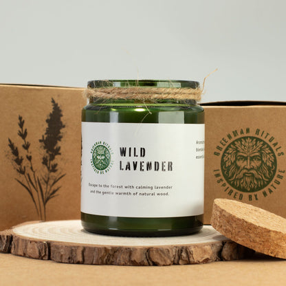 Greenman Rituals Woodwick Soy Candle – Wild Lavender