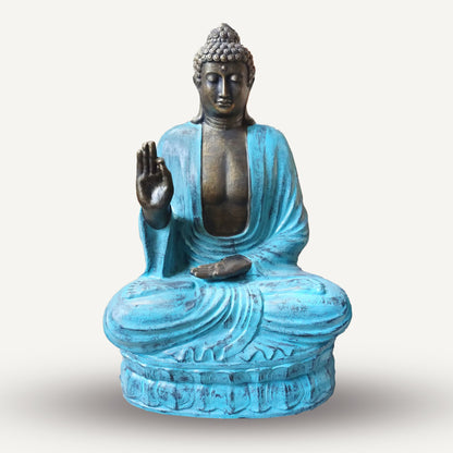 Large Turquoise & Stone Buddha Teaching on Lotus – 2m