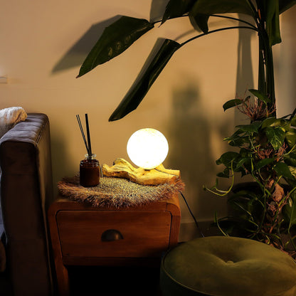 DriftGlow Lamp – Cotton Wrap Cream Shade