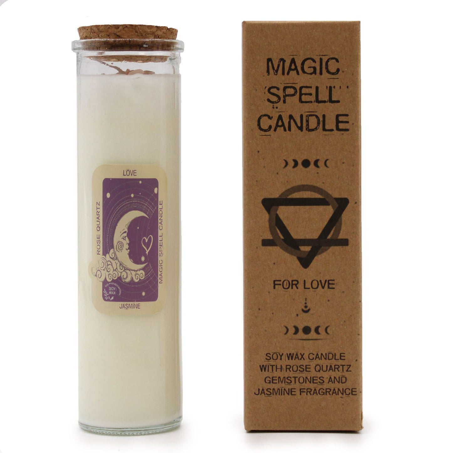Magic Spell Candle – Love | Rose Quartz & Jasmine