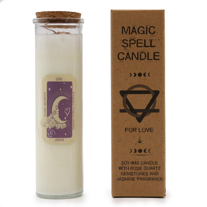 Magic Spell Candle – Love | Rose Quartz & Jasmine