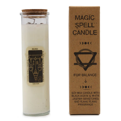 Magic Spell Candle – Balance | Black Agate, White Jasper & Ylang Ylang