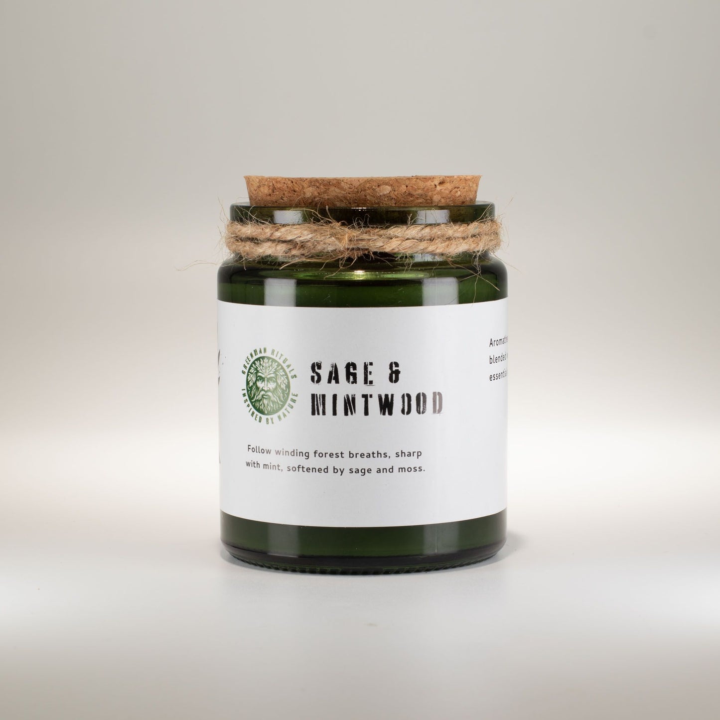 Greenman Rituals Woodwick Soy Candle – Sage & Mintwood