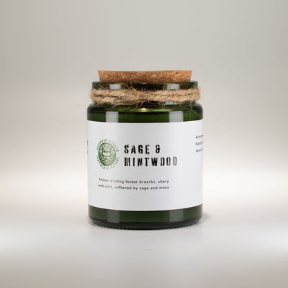 Greenman Rituals Woodwick Soy Candle – Sage & Mintwood