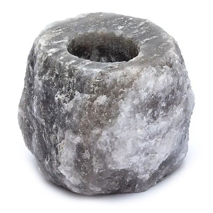 Grey Himalayan Salt Candle Holder – 600–800g