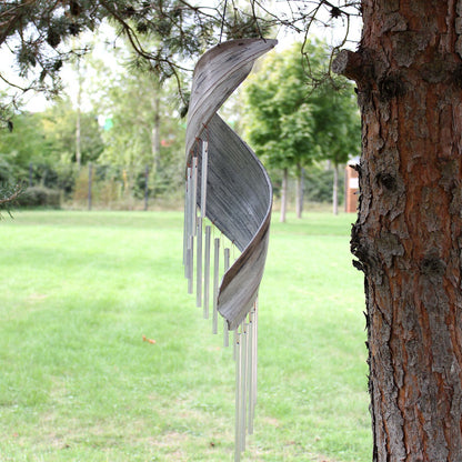 Coconut Leaf Wind Chimes – Whitewash | Handmade Natural Garden Decoration