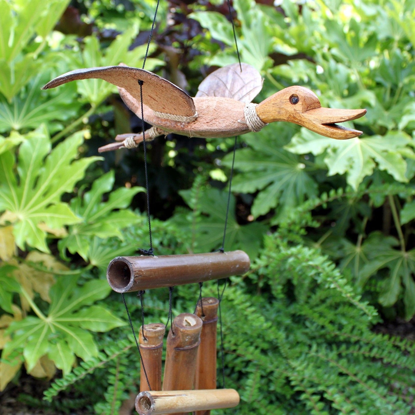 Coconut Duck Wind Chimes – Handmade Natural Garden Decoration