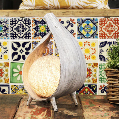 Natural Coconut Lamp – Greywash Wrapover