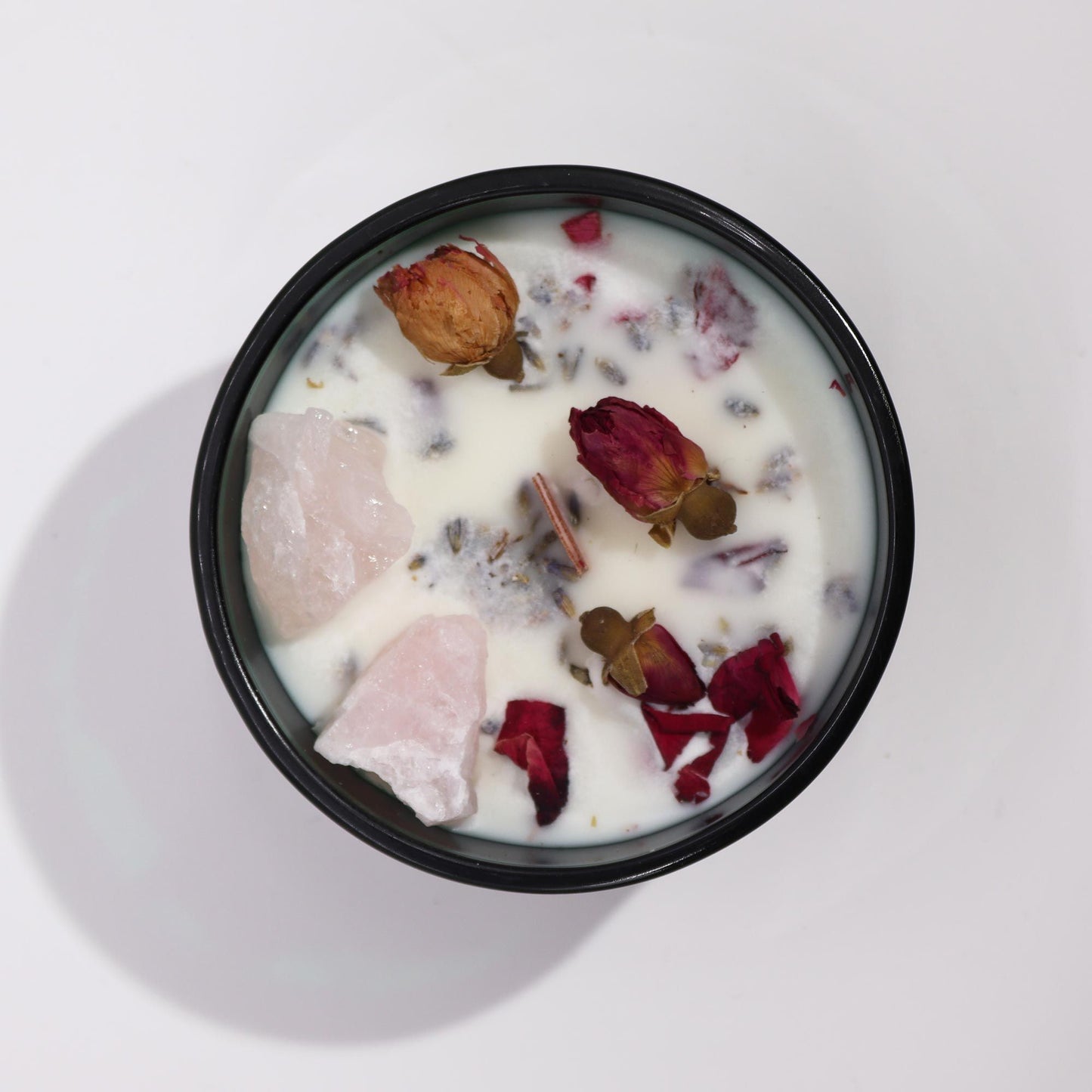 Hop Hare Crystal Magic Flower Candle – The Lovers | Rose Quartz & Rose Meadow