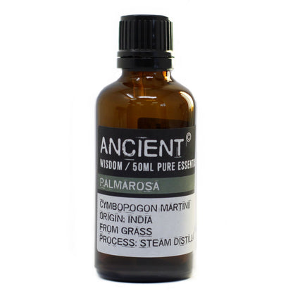 Palmarosa Essential Oil 50ml – Cymbopogon Martinii | Steam Distilled India