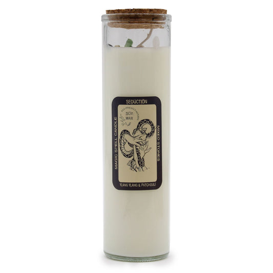 Magic Spell Candle – Seduction | Mixed Gemstones, Ylang Ylang & Patchouli