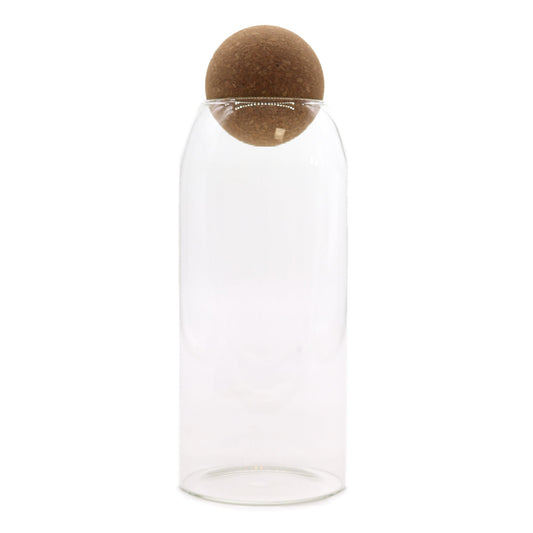 Clear Glass Jar with Cork Ball Lid - 20cm