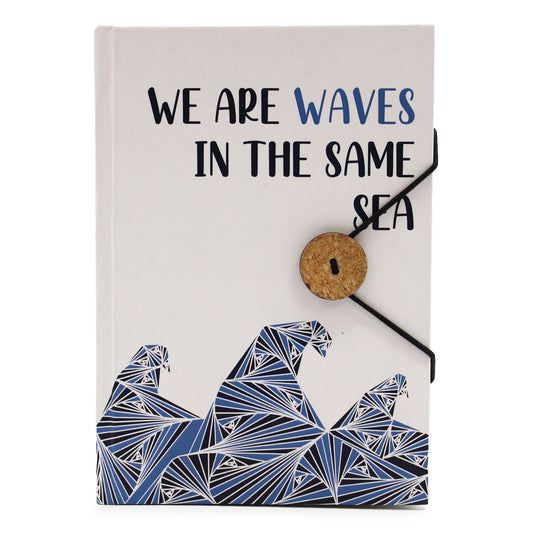 Small Notebook with Strap – Waves in the Same Sea