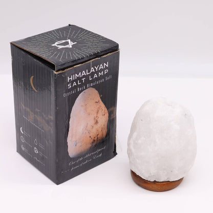 Crystal Rock Himalayan Salt Lamp with Wooden Base – 1.5–2kg