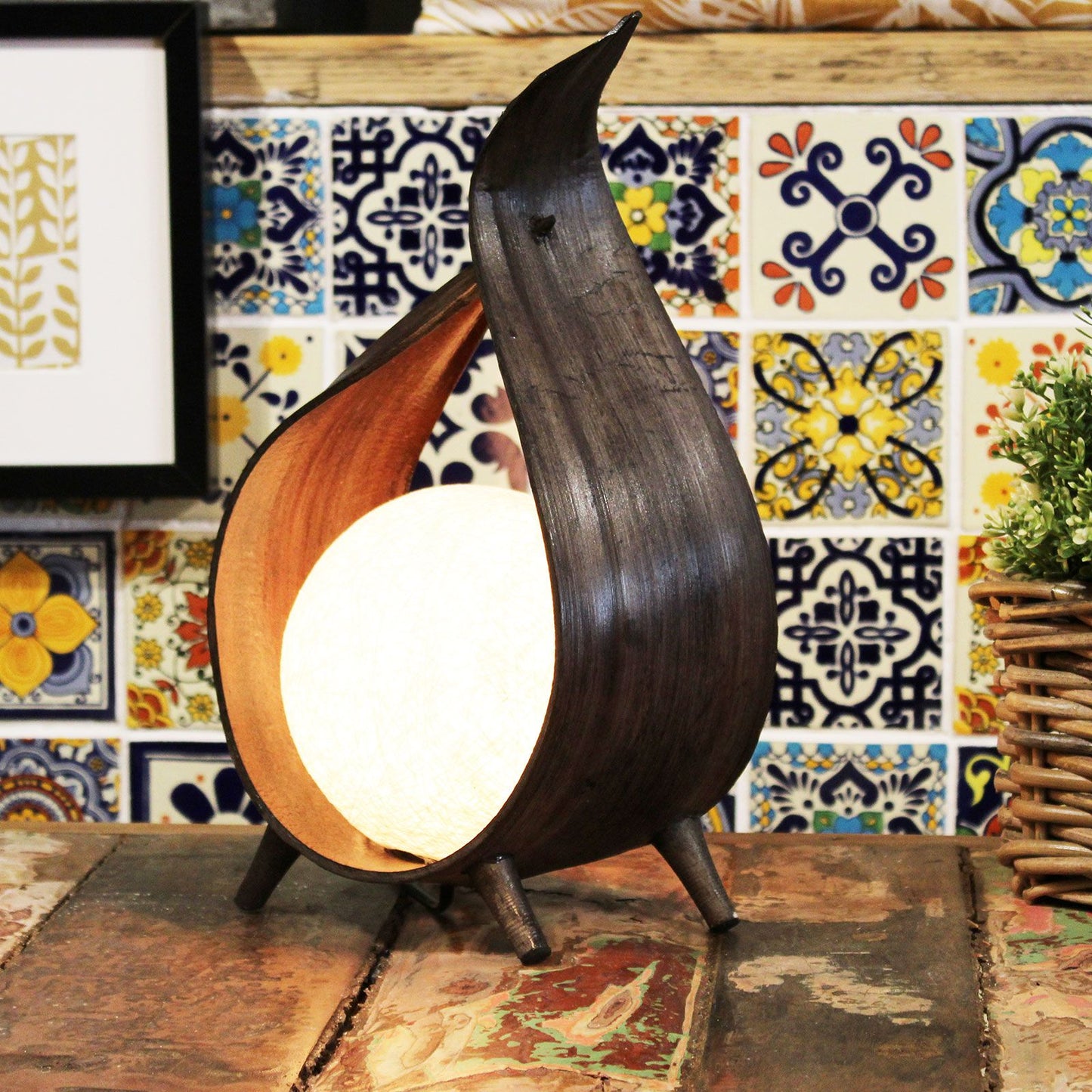 Natural Coconut Lamp – Chocolate Wrapover Twist