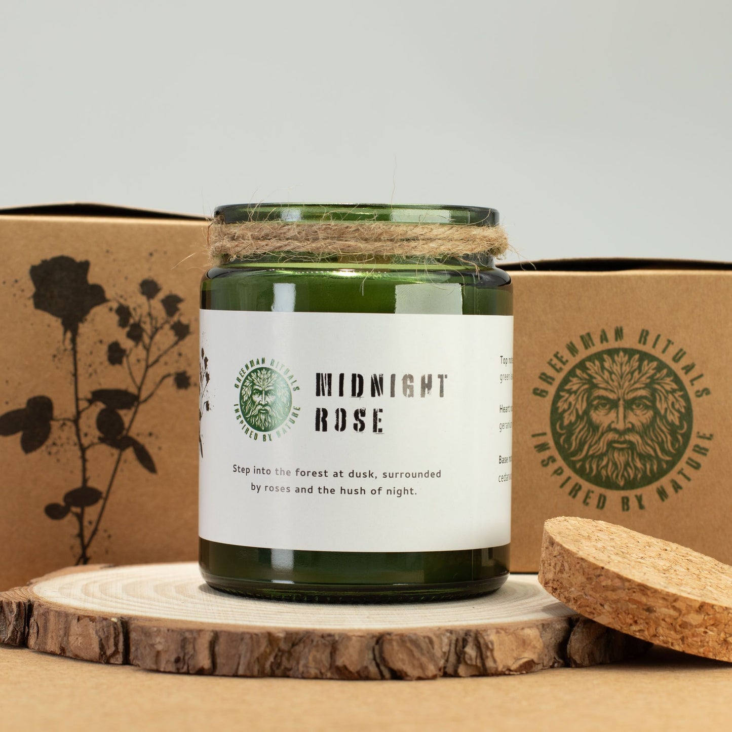 Greenman Rituals Woodwick Soy Candle – Midnight Rose