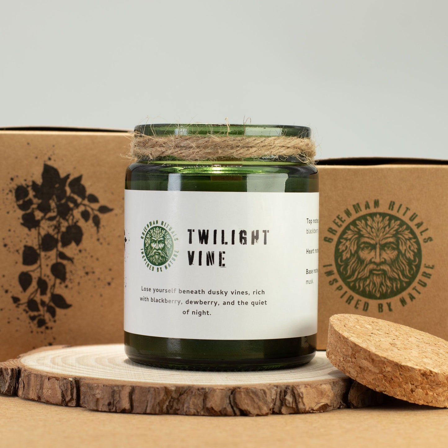 Greenman Rituals Woodwick Soy Candle – Twilight Vine