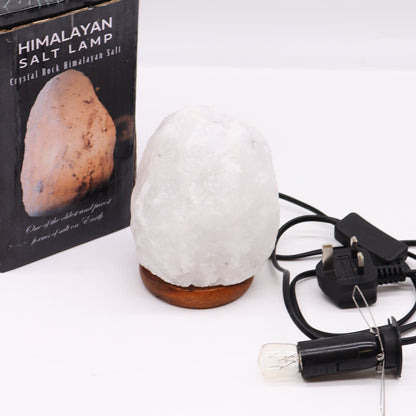 Crystal Rock Himalayan Salt Lamp with Wooden Base – 1.5–2kg