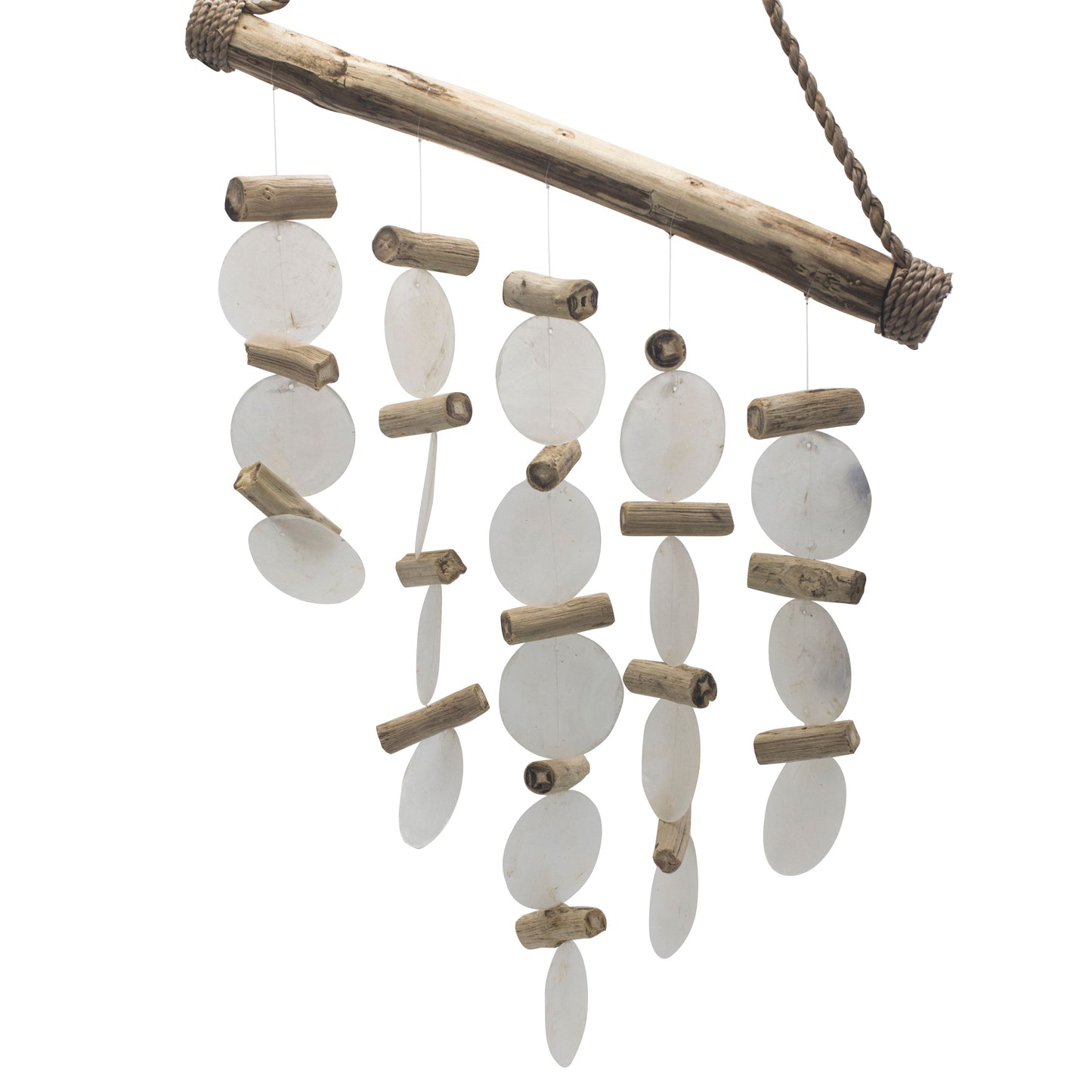 Pearl Effect Driftwood Chime – Handmade Capiz Shell & Driftwood