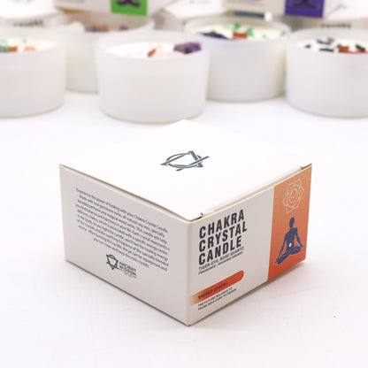 Chakra Crystal Candle – Sacral Chakra | Tiger Eye, Rose Quartz & Invoking Dreams