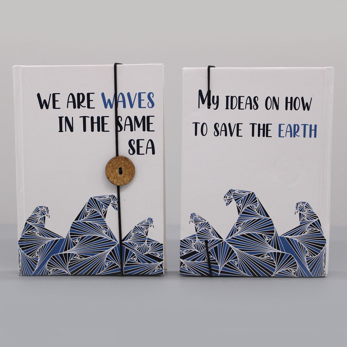 Small Notebook with Strap – Waves in the Same Sea