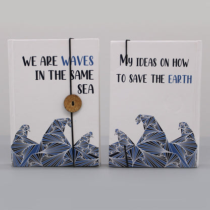 Small Notebook with Strap – Waves in the Same Sea