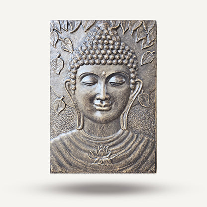 Large Buddha Iron Frame Antique Gold Relief – 0.7 x 1m
