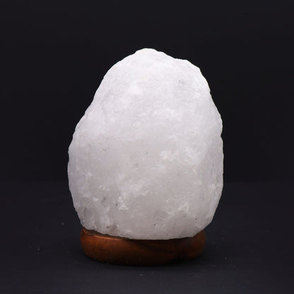 Crystal Rock Himalayan Salt Lamp with Wooden Base – 1.5–2kg