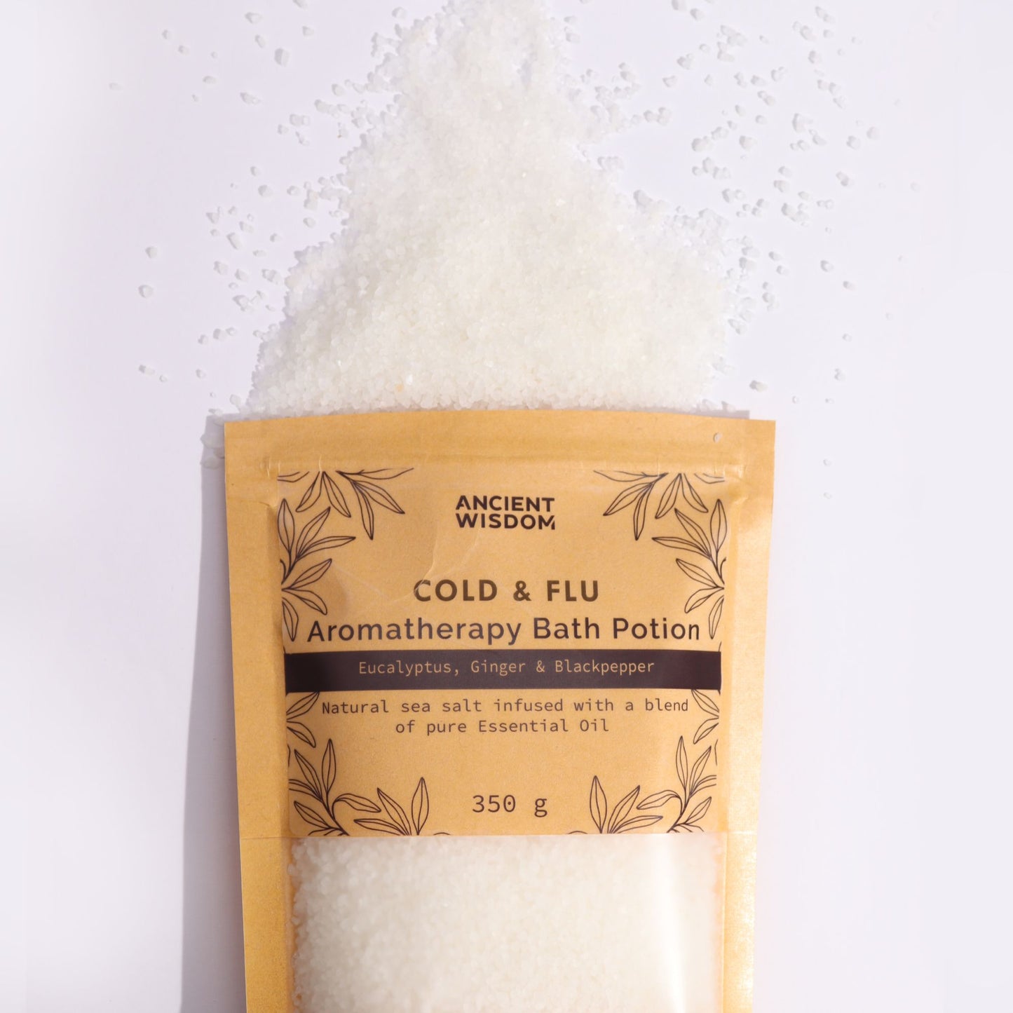 Aromatherapy Bath Potion in Kraft Bag 350g – Eucalyptus, Ginger & Black Pepper