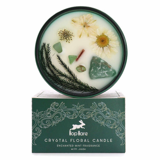 Hop Hare Crystal Magic Flower Candle – The Magician | Jade & Enchanted Mint