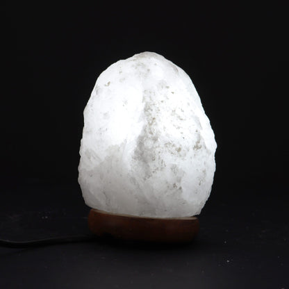 Crystal Rock Himalayan Salt Lamp with Wooden Base – 1.5–2kg