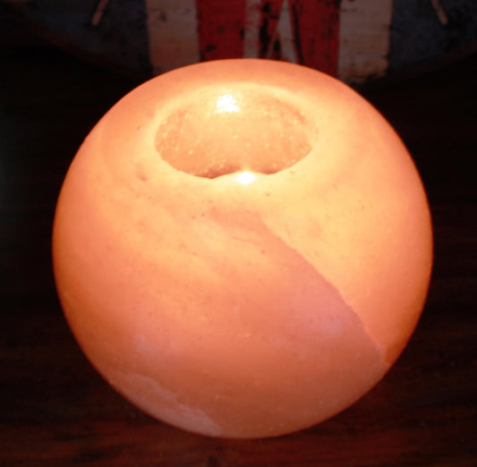 Himalayan Salt Candle Holder – Round | 600–800g