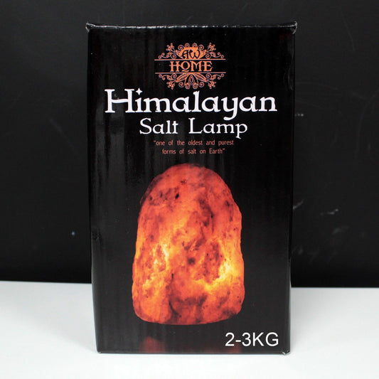 Natural Himalayan Salt Lamp with Wooden Base – 2–3kg