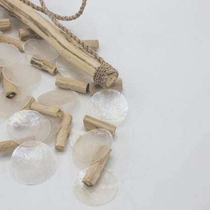 Pearl Effect Driftwood Chime – Handmade Capiz Shell & Driftwood