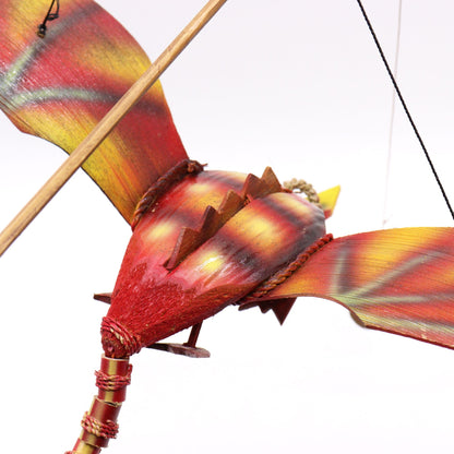 Red Coconut Dragon Wind Chime Mobile 37cm – Handmade in Indonesia | Garden Decoration