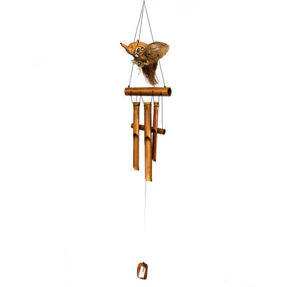 Coconut Owl Wind Chimes – Handmade Natural Garden Decoration