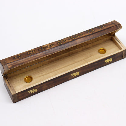 Incense Gift Set | Mango Wood Elephant Box Burner & 5x Nag Champa