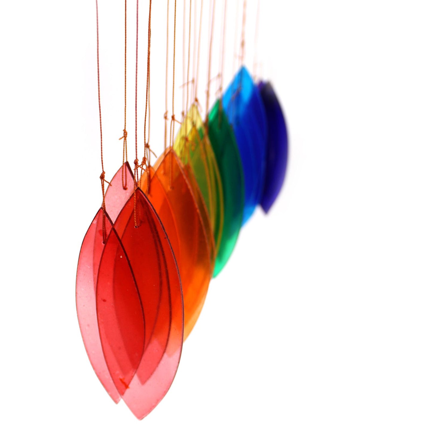 Rainbow Glass Leaf Driftwood Chime – Assorted Colours