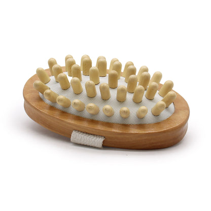Wooden Body Massager – Hemu Wood & Rubber Rollers | 11cm