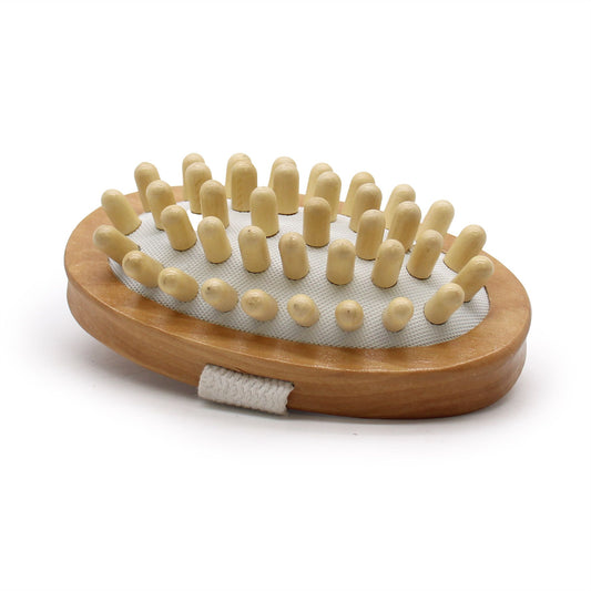 Wooden Body Massager – Hemu Wood & Rubber Rollers | 11cm